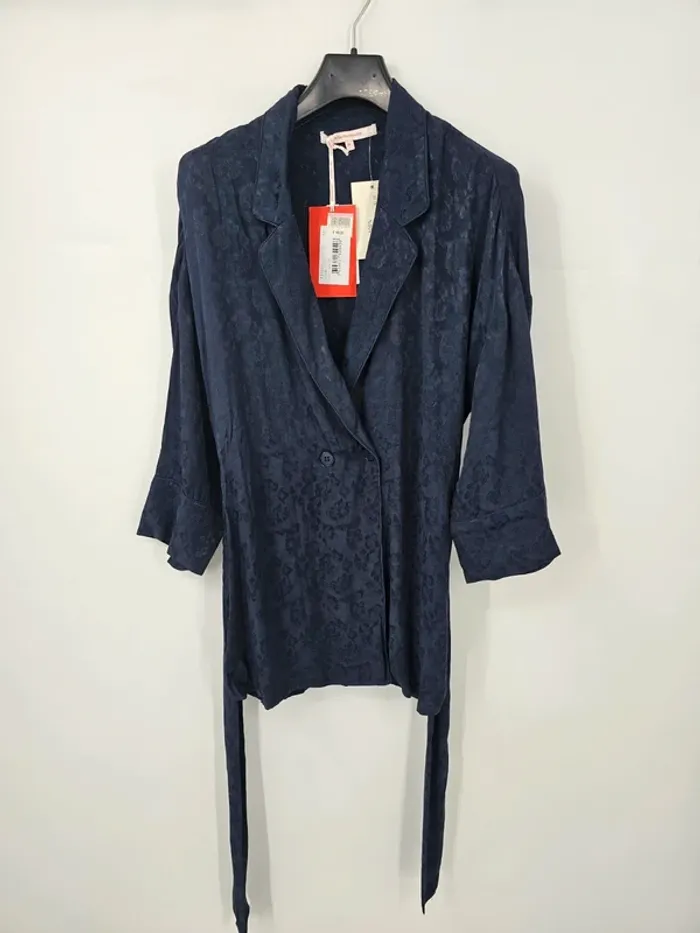 Veste blazer ceinturée La Fée Maraboutée – Taille 38 – Coloris marine - photo numéro 2