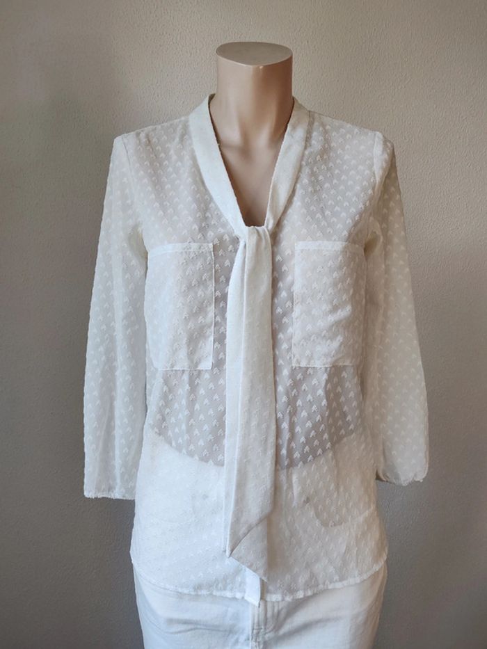 Blouse blanc Zara manches longues