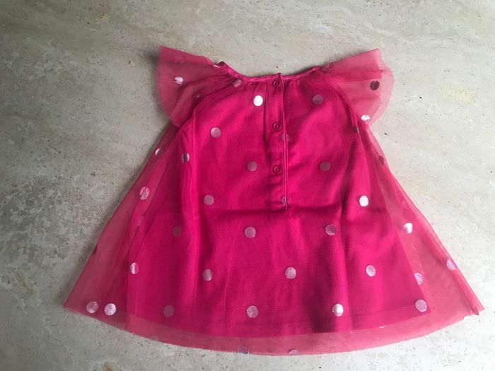 ROBE "TEX" FUCHSIA EN TULLE - TAILLE : 6 MOIS - photo numéro 2