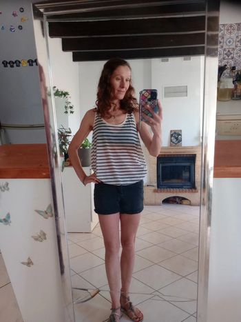 Débardeur femme L rayé c85