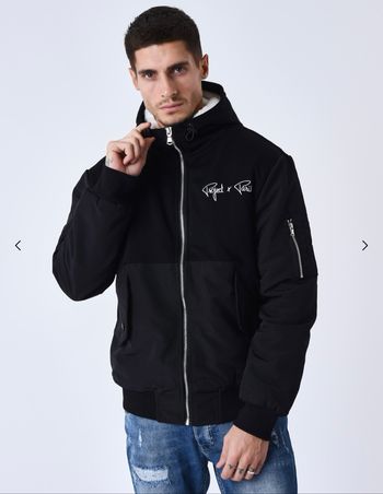VESTE À CAPUCHE BI-MATIÈRE DOUBLURE MOUMOUTE