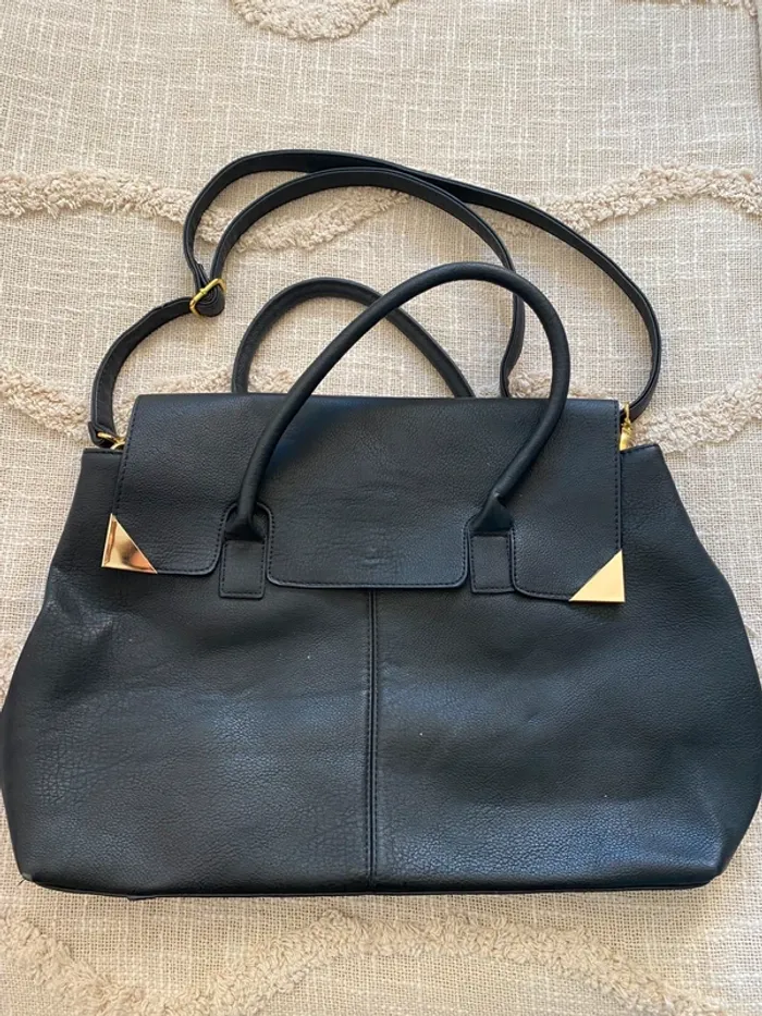 Grand sac noir et doré pieces