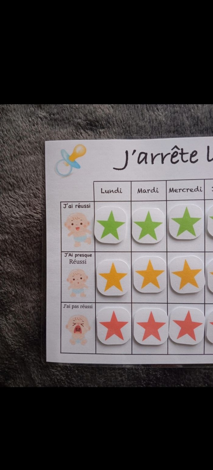 Fiche plastifié j'arrête là tétine - photo numéro 3