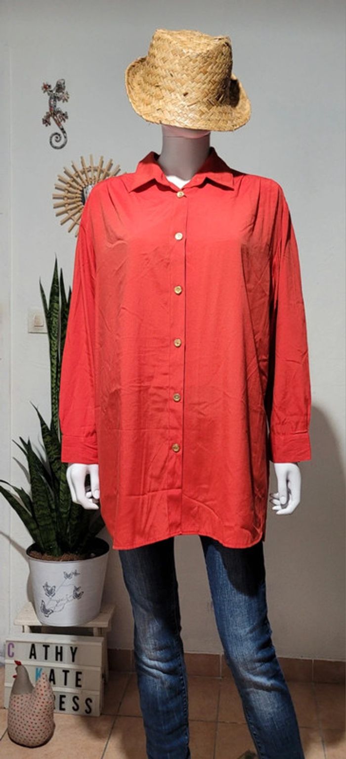 Chemise longue rouge - photo numéro 2