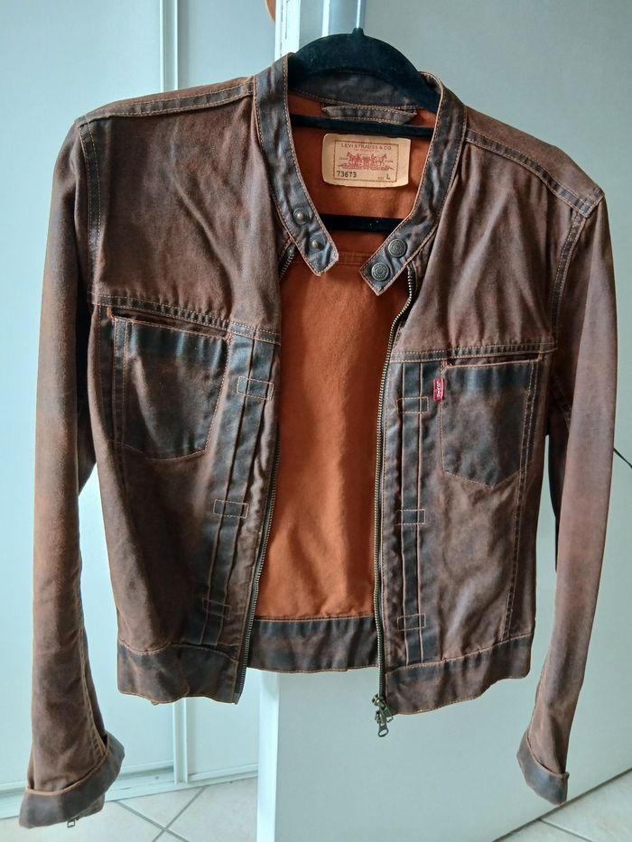 Veste Levis marron coton huilé - photo numéro 2