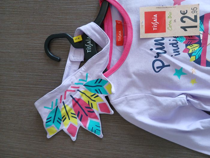 ensemble pyjamas en coton 3 pieces fille indienne 3 ans - photo numéro 3