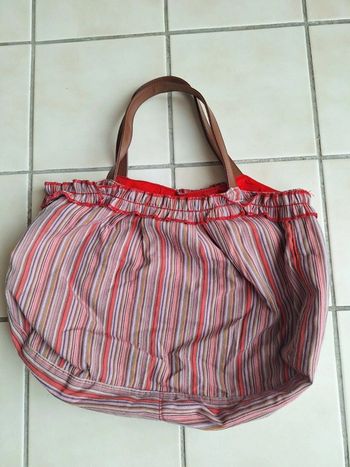 Sac rayé rouge rose Printemps