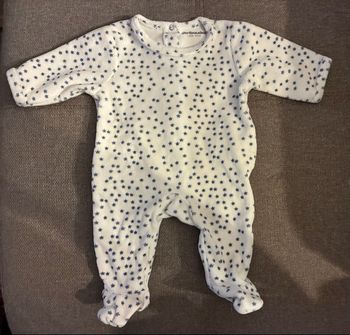 Pyjama bébé 1 mois Vertbaudet  Blanc à étoiles – tout doux