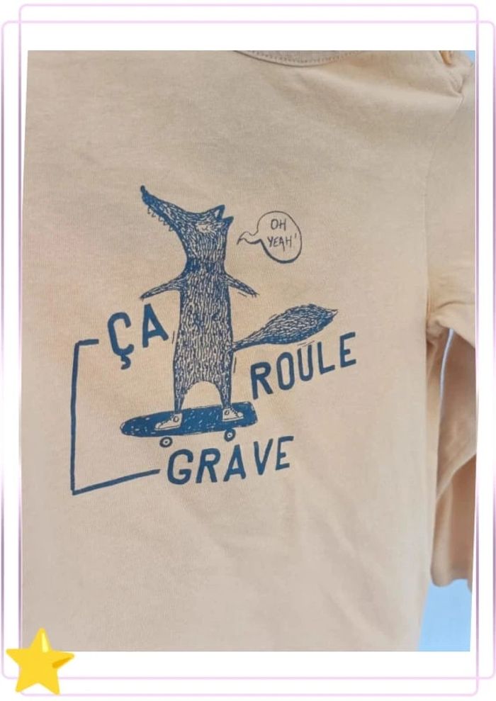 T-shirt moutarde Kiabi 24mois - photo numéro 3