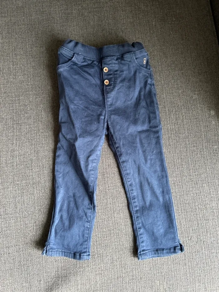 Pantalon slim bébé fille, obaïbi, bleu marine, 24 mois