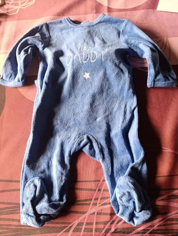 Pyjama bleu, en velours, Kiabi, 6 mois 