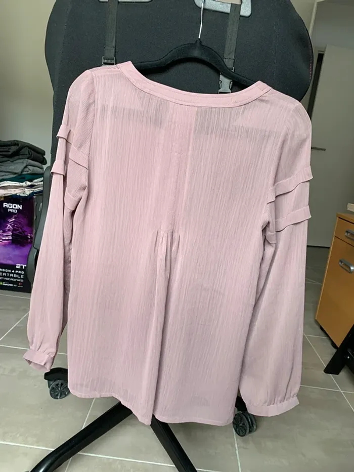 Blouse fluide lila foncé taupe Jacqueline Riu taille 38 - photo numéro 3