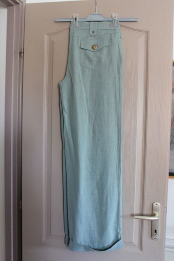 Pantalon d'été vert d'eau irisé 48