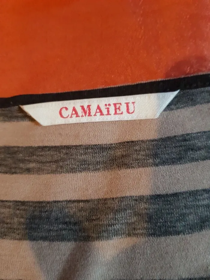 Blouse rayée beige et noir Camaïeu - photo numéro 6