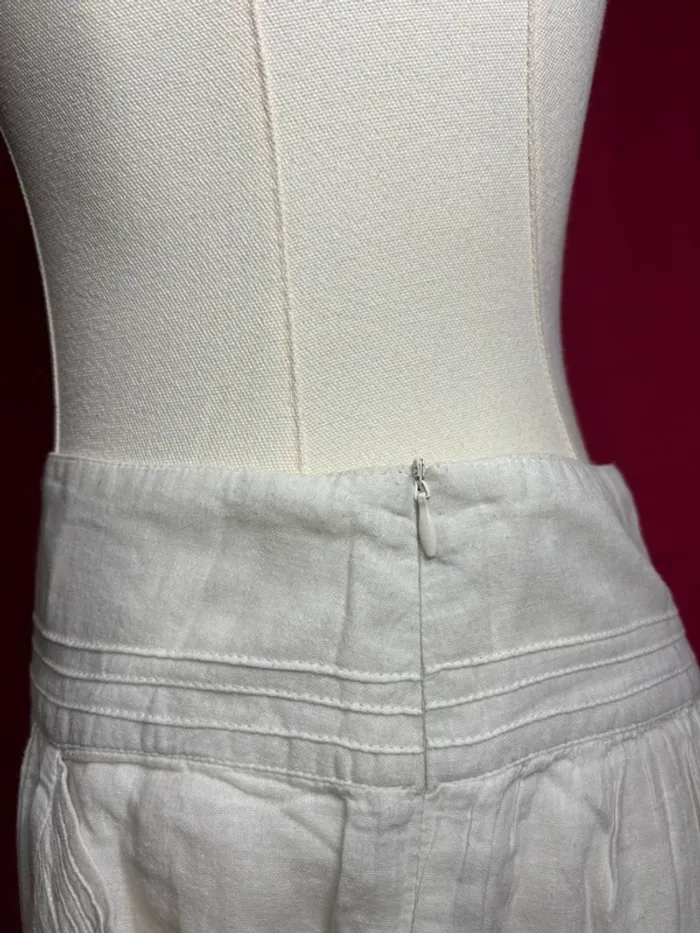 Jupe courte blanche perlée Sandro – 100% coton, taille 36, style bohème chic - photo numéro 5