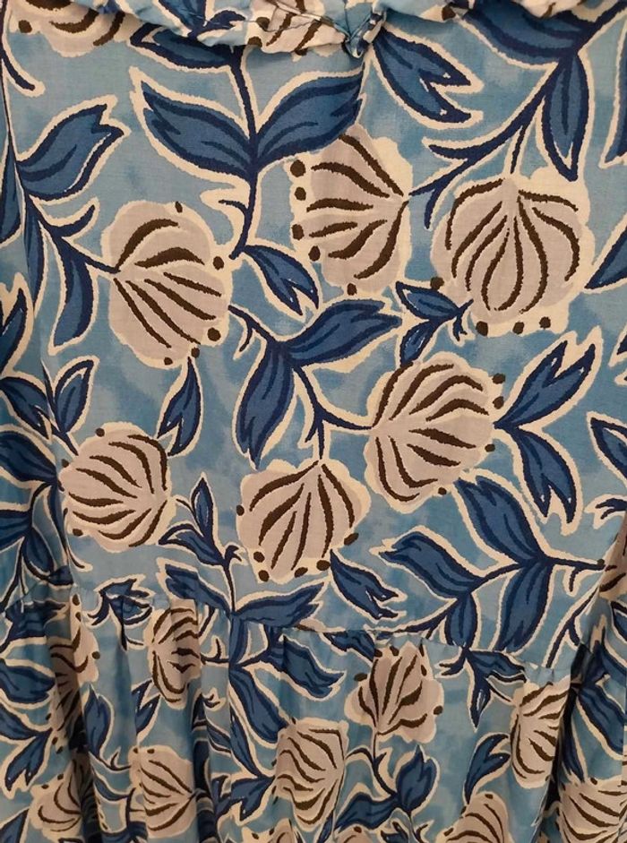 Robe bleu a fleur T40/42 - photo numéro 4