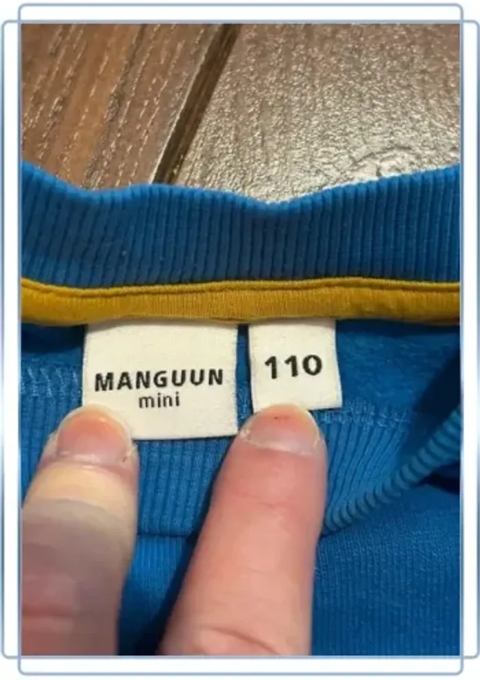 Sweat pull en coton bleu garçon Manguun taille 110 cm - photo numéro 4