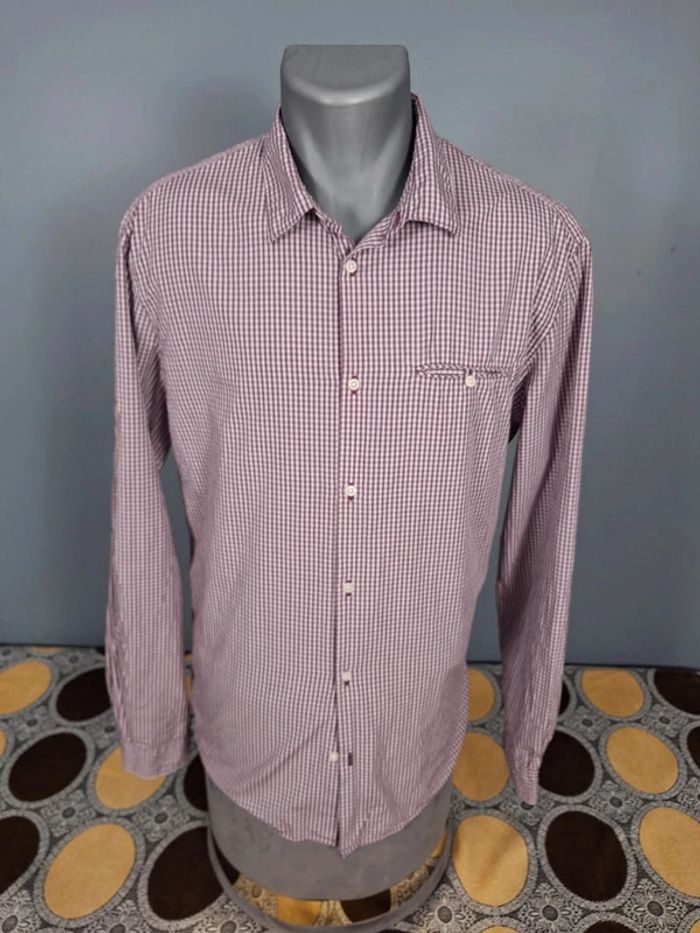 Chemise chevignon manches longues à carreaux homme / slim / taille XL (415)