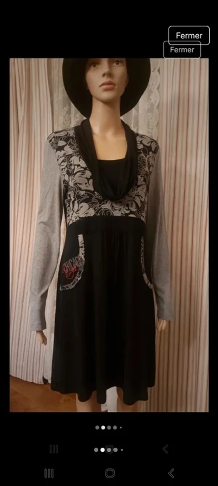 Jolie Robe Taifun noire et gris fr/be 42 - photo numéro 2