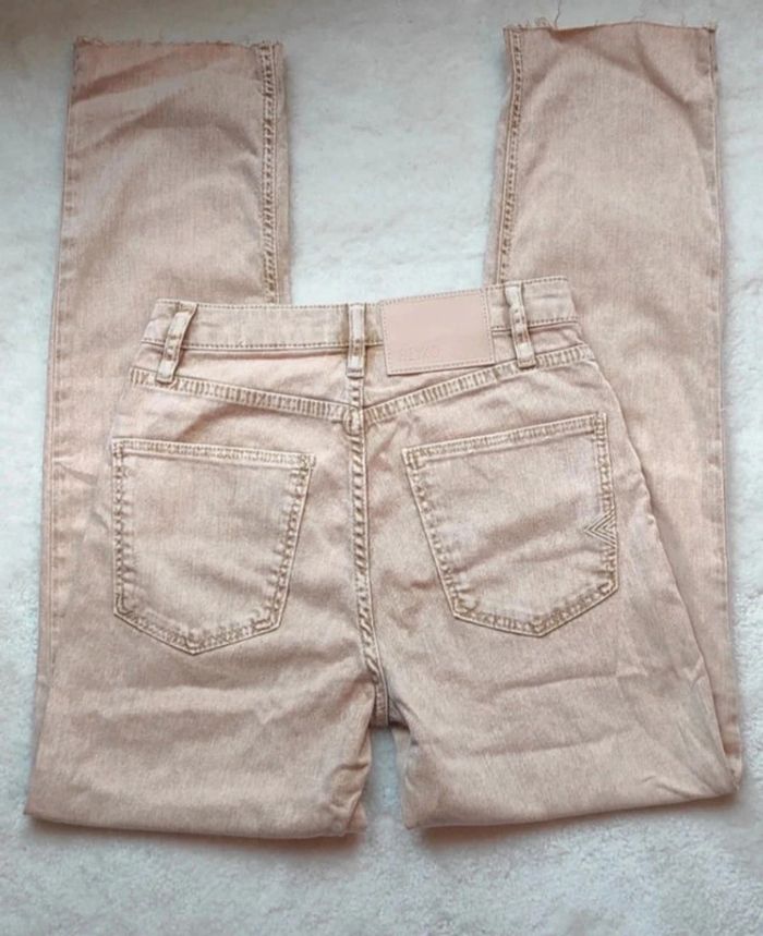 Magnifique jean Reiko neuf beige pêche W23 taille haute - photo numéro 3