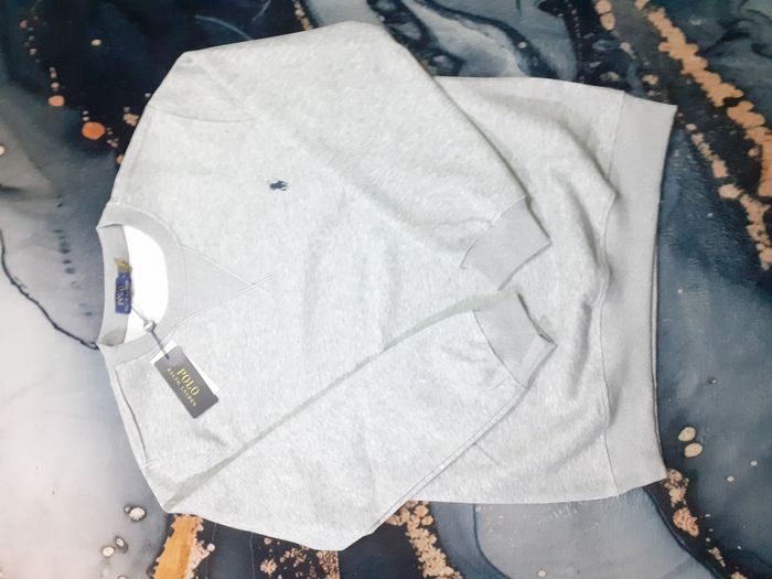 Sweat col rond RALPH LAUREN - Taille L - Couleur gris logo brodé noir - NEUF - photo numéro 2