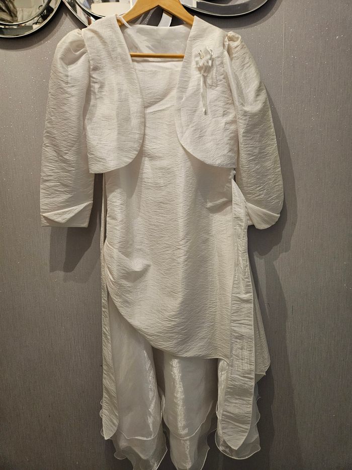 Robe blanche cérémonie mariage avec bolero taille 14ans