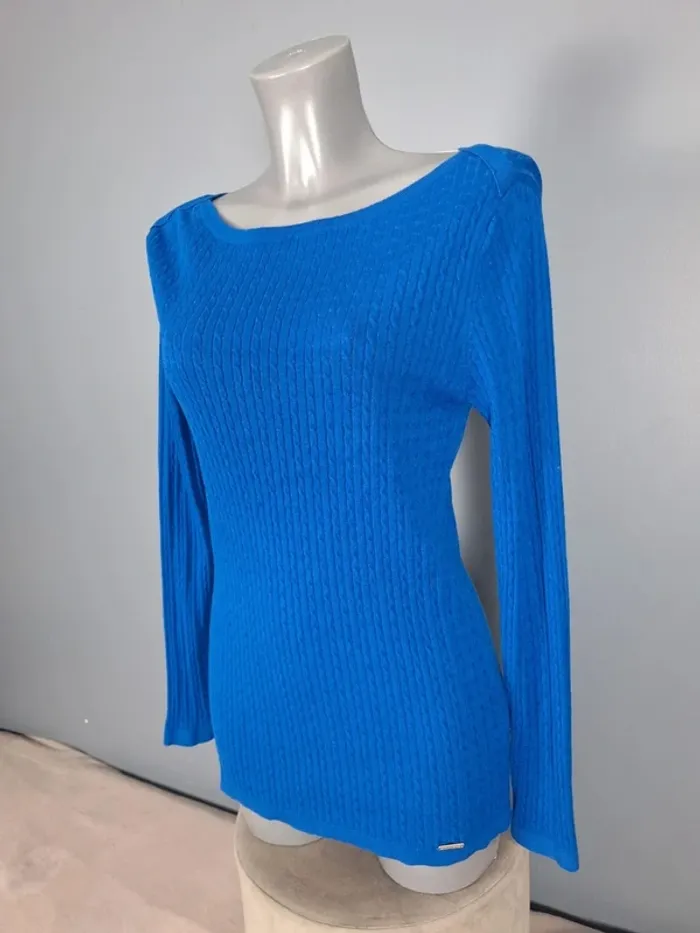 Pull Tommy Hilfiger Femme – Bleu – Col Bateau – Taille M (635) - photo numéro 3