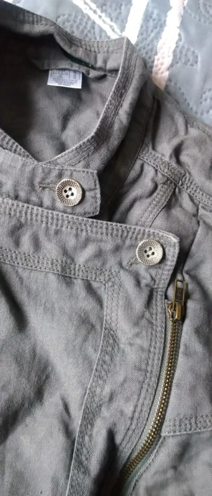 Veste en lin style perfecto gris femme 44 la redoute - photo numéro 10