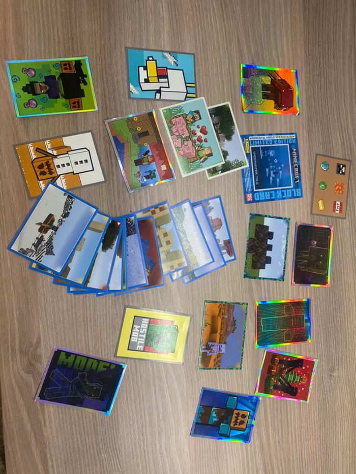 Lot Cartes à collationner Minecraft Panini underwater tale