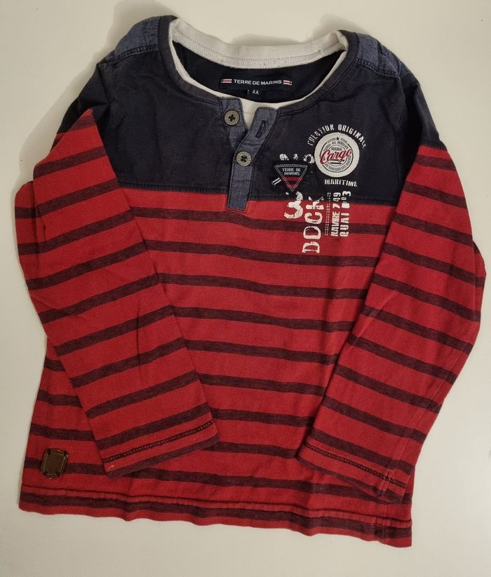 Lot 4 ans chemises polos tee shirt manches longues  pantalons - photo numéro 3