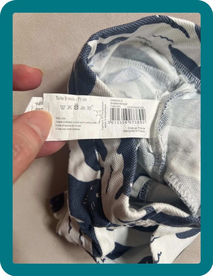 Short thème mer coton piqué 9 mois - Bout'chou - photo numéro 6