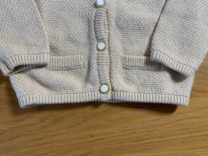 BillieBlush Gilet Cardigan beige et doré Taille 12 mois - photo numéro 3