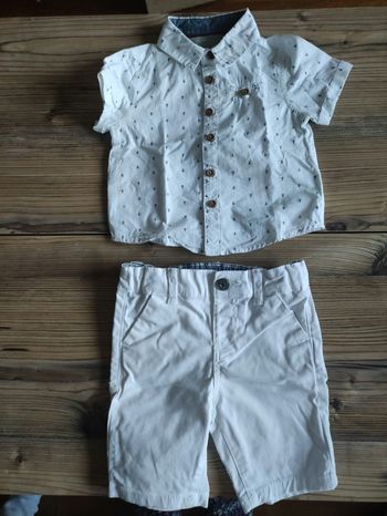 Ensemble chemise manches courtes et shorts