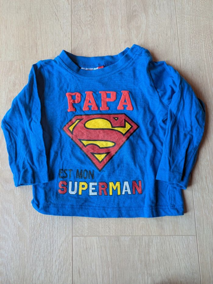 Tee-shirt ML neuf superman 12 mois