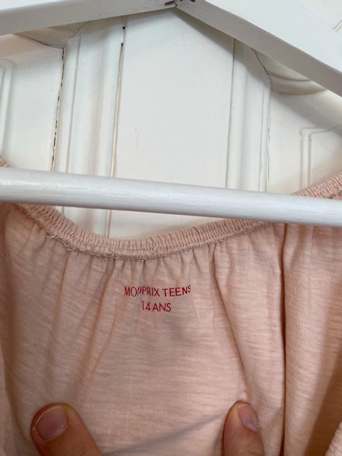 Tee-shirt volanté épaules découvertes Monoprix 14 ans - photo numéro 3