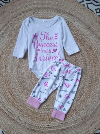 Ensemble body manches longues et pantalon 80 cm