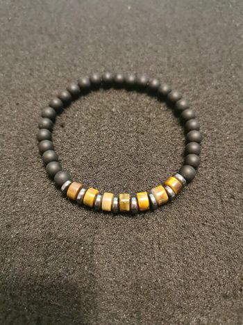 Bracelet tendance noir et marron 6mm