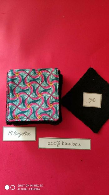 16 lingettes lavables, neuf.