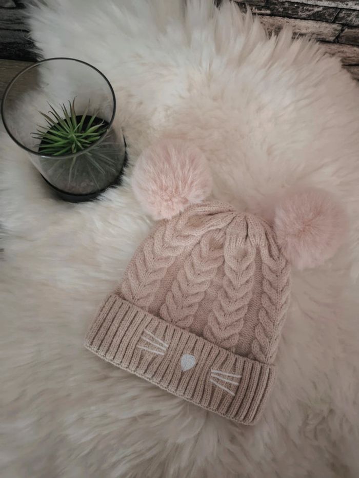 🩷 Superbe bonnet à 2 pompoms 🩷