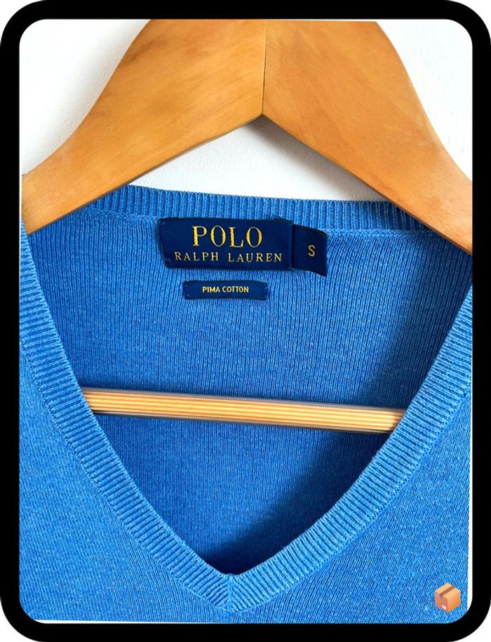 👕 Pull Ralph Lauren – Taille S – Bleu – Logo cavalier jaune - photo numéro 4