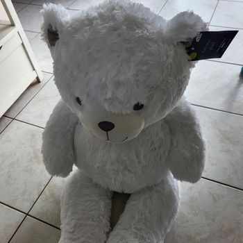 Ours peluche blanc 100 cm