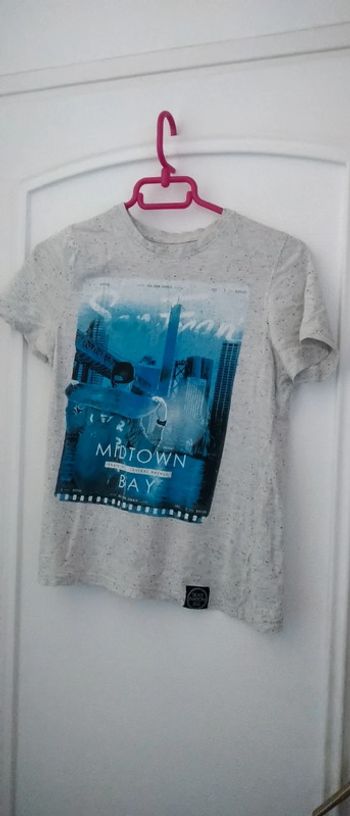 Tee-shirt thème skate board gris garçon 12 ans C&A