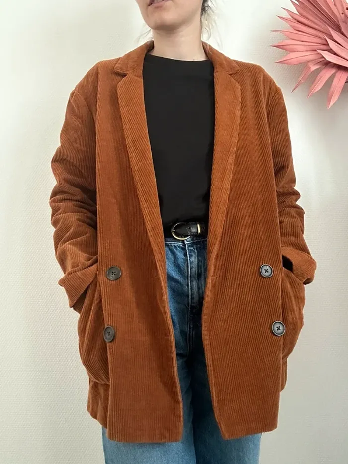 Blazer en velours côtelé vintage - photo numéro 4