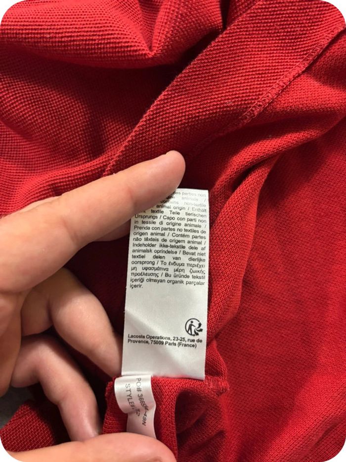 Polo Lacoste Rouge Taille L - photo numéro 6