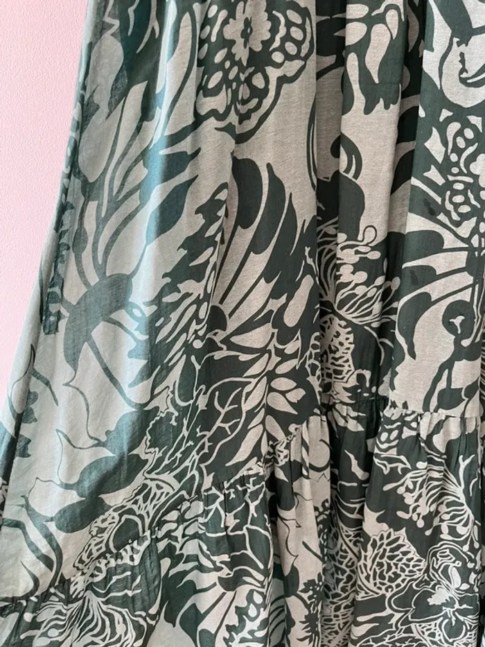 Magnifique robe longue verte || coton et soie || taille 42 || la fée maraboutée - photo numéro 8