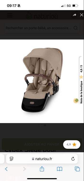 Recherche assise cybex gazelle s