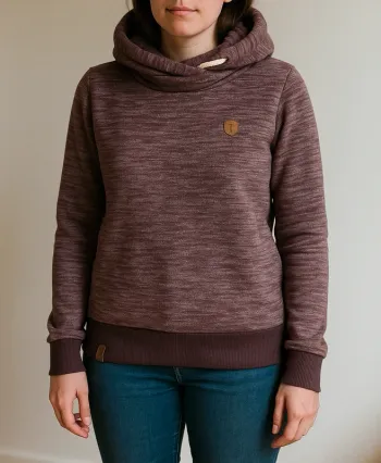 Sweat à capuche Naketano "Brave New Word" bordeaux chiné (mixte)