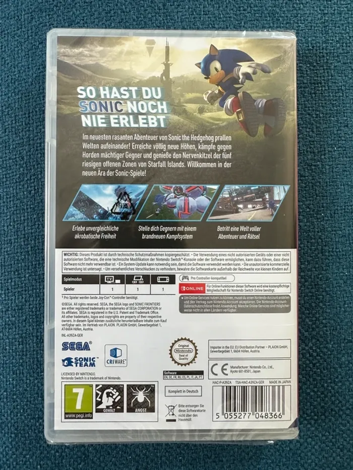 NEUF sous blister Jeu vidéo Sonic Frontiers Frontières Nintendo Switch Sega - photo numéro 2