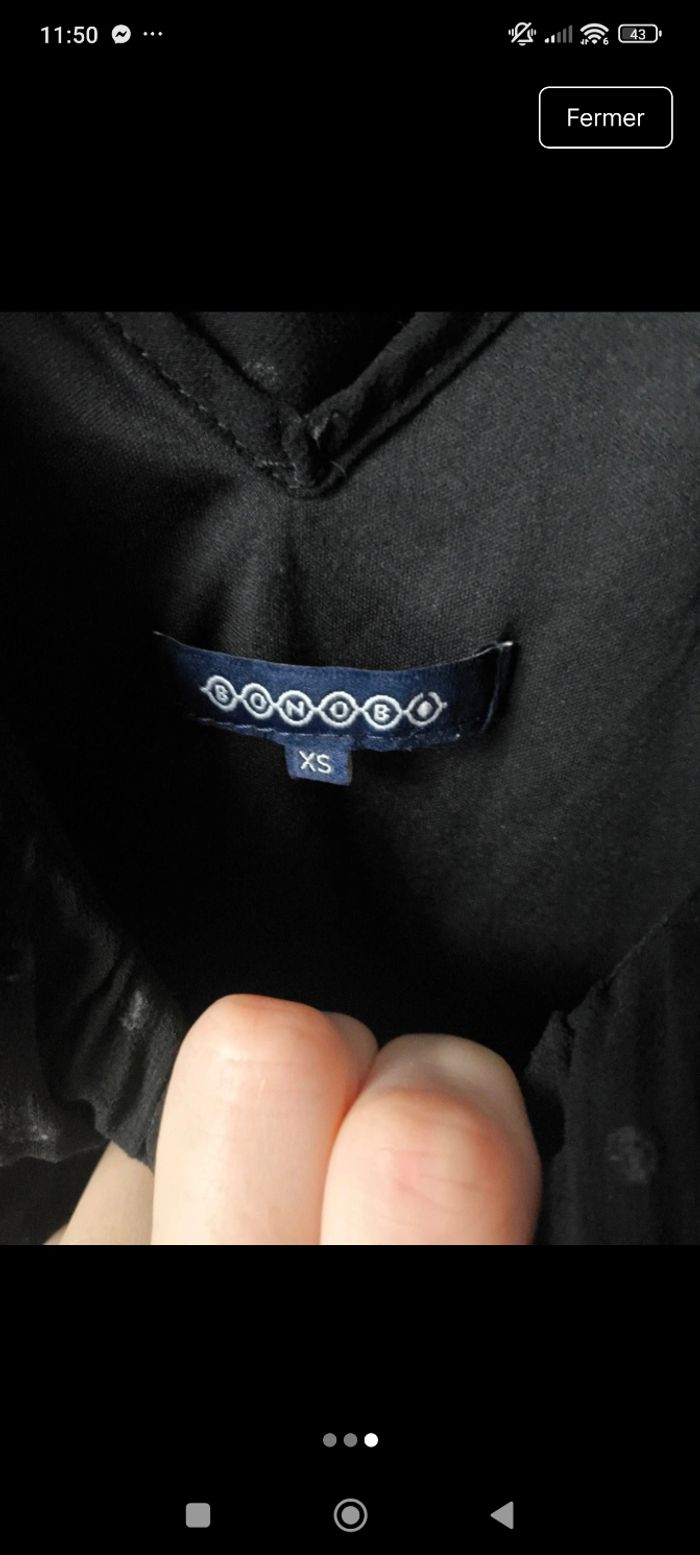 Blouse noir à pois - photo numéro 2