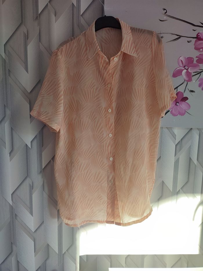 Chemise fluide corail pastel coupe loose - photo numéro 2